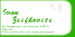 ivan zsifkovits business card